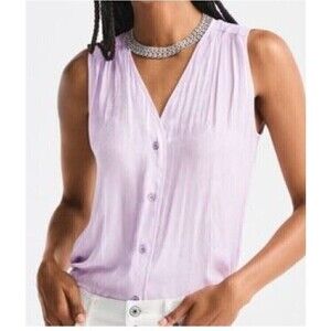 CAbi Lavender Button-Up Tank Top